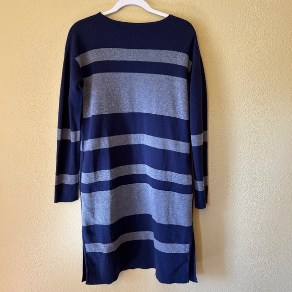 Athleta Reversible Sweater Coat/Cardigan Navy Blue Grey Pockets XS - Picture 2 of 6